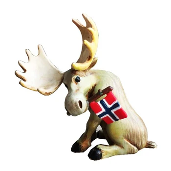 

Handmade Painted New Norway Flag Moose Resin Crafts Creative Home Decortion Tourism Souvenir Gift
