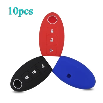

Bilchave 10pcs Car Key Case Silicone Cover Fob For Nissan Qashqai J10 J11 X-Trail T31 T32 Kicks Altima Maxima Tiida Murano Teana