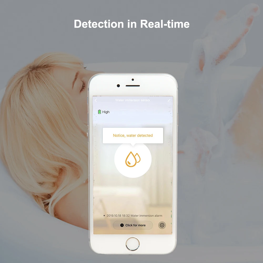 CPVan WiFi Water Leak Detector Water Leakage Sensor WiFi Water Sensor Tuya Sensor Water Detector Compatible with Tuya APP