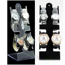 10 шт. х черный и прозрачный акриловый стеллаж для ювелирных изделий четыре часы демонстрационный стенд держатель для браслетов лодыжки L полка