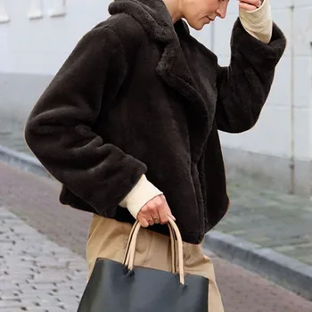 

Women's Coat Ladies Autumn Lapel Collar Casual Stylish Warm Short Jacket