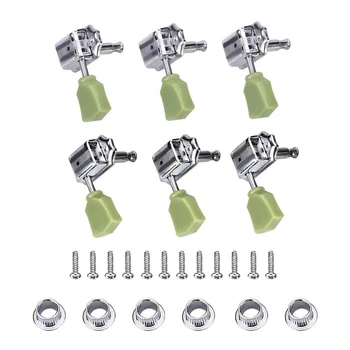 

Guitar Tuning Pegs String Tuners 3R 3L Machine Heads String Tuning Key Pegs Tuners Folk/Electric Guitar Silver