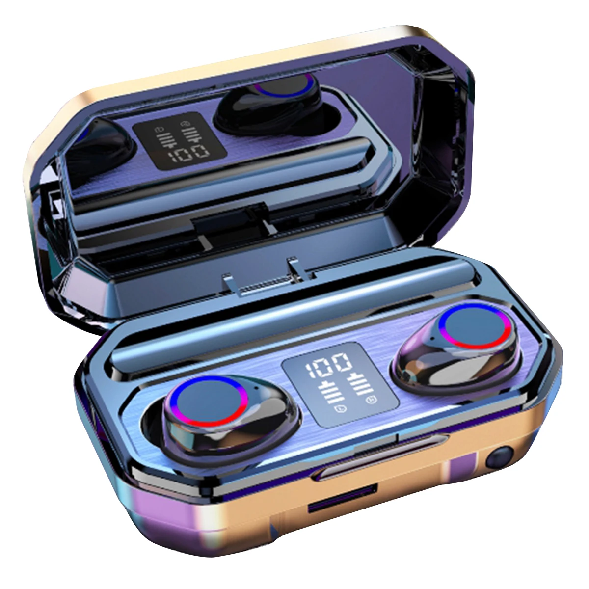 one-button play LED display BT5.0 In-ear Earphone Touch Control Wireless Earbuds with 2200mAh Charging Box &amp night light | Электроника
