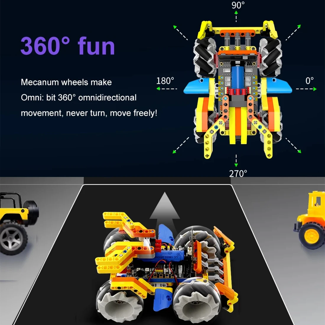 Программируемый умный робот строительный Набор кубиков колеса Mecanum робот автомобиль для микро: бит подарок (без/с микро: битная доска)