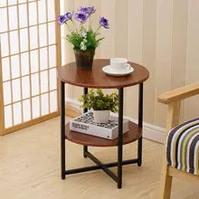 Petite Table basse en bois et métal de Style nordique minimaliste moderne, deux étages, Table d'appoint pour chambre à coucher, salon
