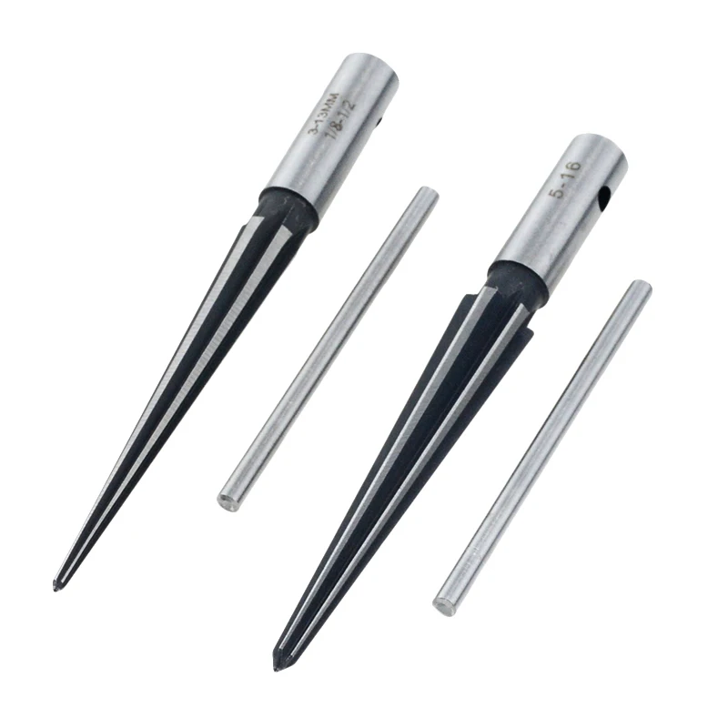 3-13mm 5-16mm Bridge Pin Hole Hand Held Reamer T Handle Tapered 6 Fluted Chamf Reaming Woodworker Cutting Tool Core Drill Bit