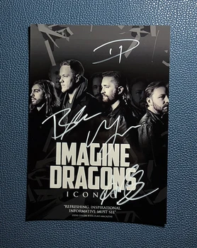 

hand signed Imagine Dragons autographed photo group autograph in ink 5*7 122019C