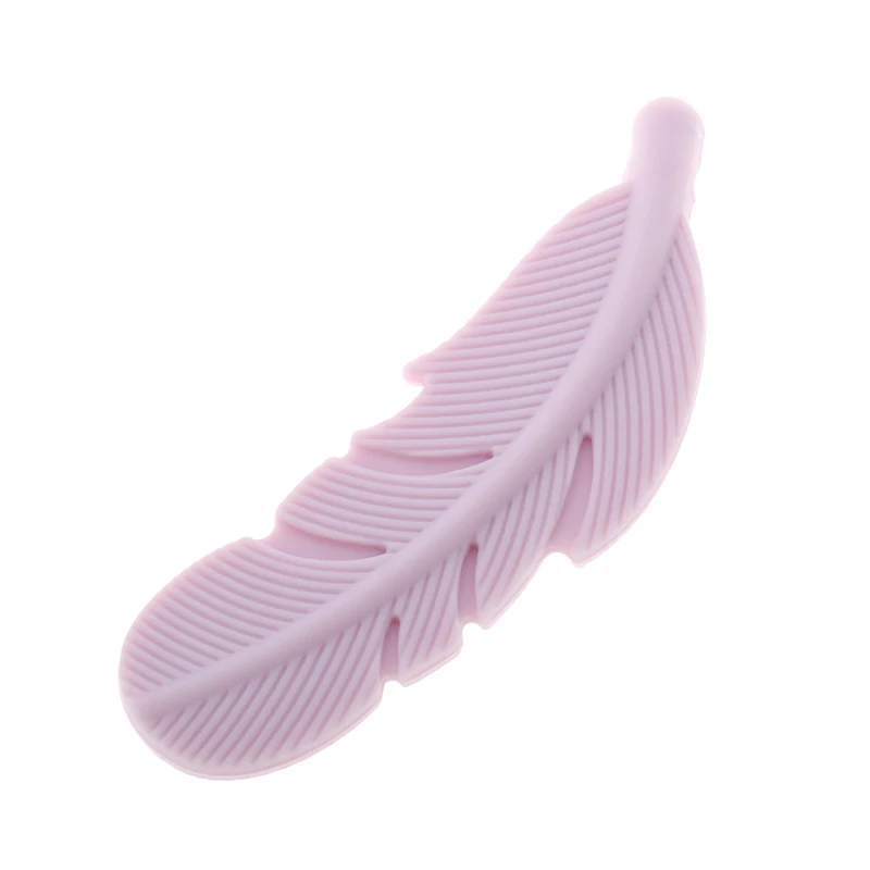 Silicone Beads Feather Food Grade Silicone Teethers Baby Teething Bead DIY Baby Pacifier Necklace Teething Toys BPA Free 10PCS