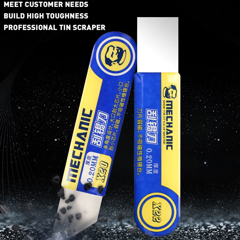 

MECHANIC scraping tin knife T0.2mm for plant tin scraping solder paster's weak magnetic flat oblique mouth scraping tin