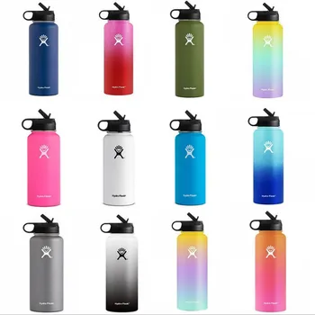 

Water bottle 18oz 32oz tumbler vacuum thermos stainless steel water bottle wide mouth outdoor portable sports bottle thermos