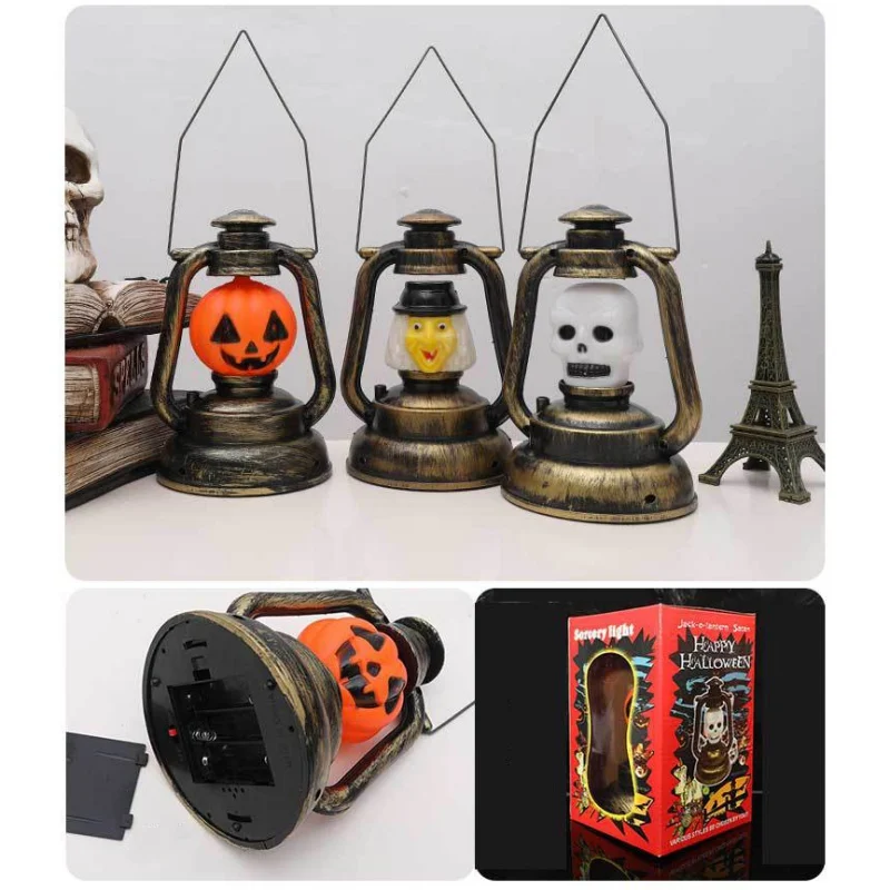 

Halloween LED Kerosene Lamp Handheld Retro Lantern Decorative Holiday Table Lamp Halloween Home Bar Store Decoration