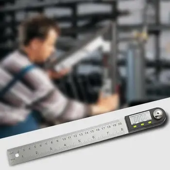 

0-200mm Stainless Steel Digital Protractor Angle Finder Ruler Measurement Tool
