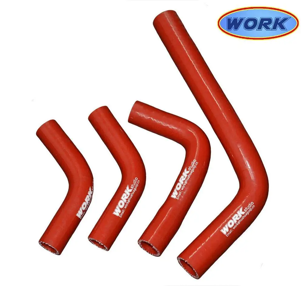 Силиконовый шланг и алюминиевый радиатор для Honda CRF250R/CRF250X 2004-2009 2005 2006 2007 - Цвет: Красный