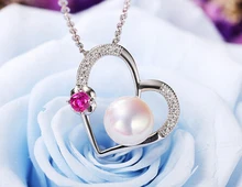 + + + 502 zobacz 8-9mm mocne serce koło błyszczący biały wisiorek z pereł słodkowodnych(China)