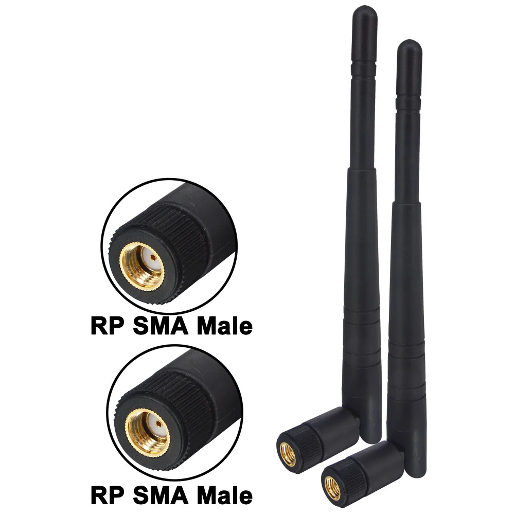 Antena de WIFI de doble banda 8dbi 2,4G 5g 5,8G RP SMA macho/SMA macho, amplificador Universal, enrutador WLAN, amplificador de antena, 2 uds.