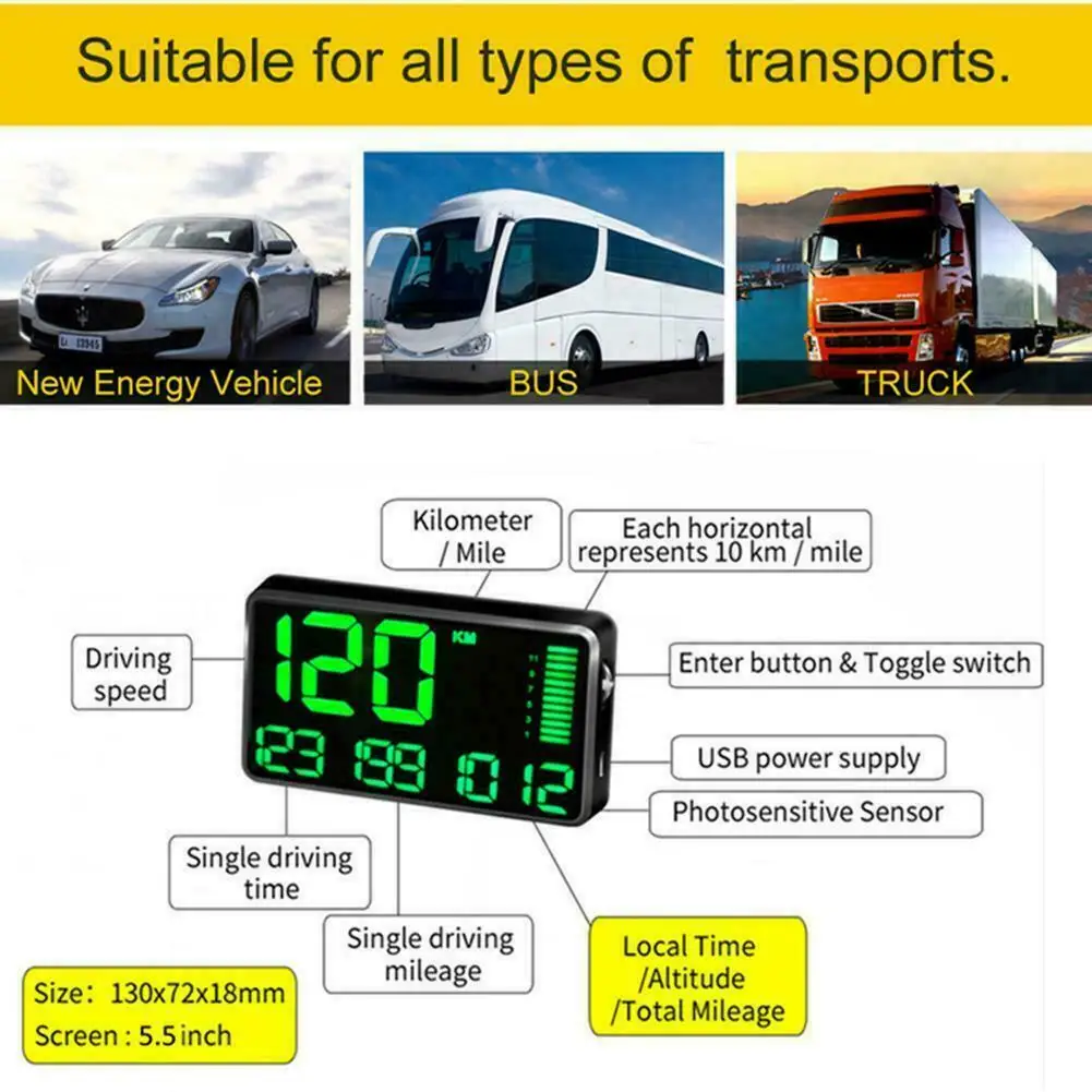 C90 Цифровой автомобиль gps скорость метр дисплей км/ч MPH для велосипедов мотоциклы США