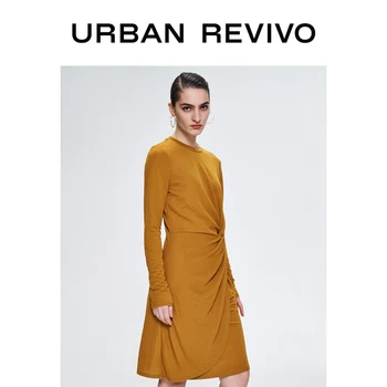 

URBAN REVIVO Women Spring Round Neck X-Line Dress WE04S7EN2001