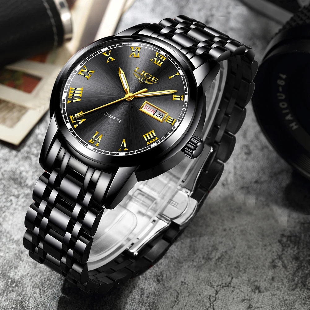 Montre Homme Часы для мужчин люксовый бренд LIGE Хронограф Мужские спортивные часы водонепроницаемые полностью Стальные кварцевые мужские часы Relogio Masculino