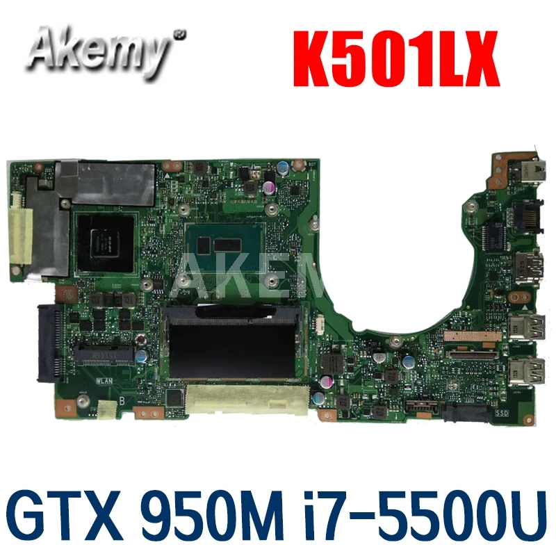 AKEMY K501LX материнская плата для ноутбука For Asus K501LN K501LB A501L K501L V505L 100% тест Ok GTX 950M i7-5500U