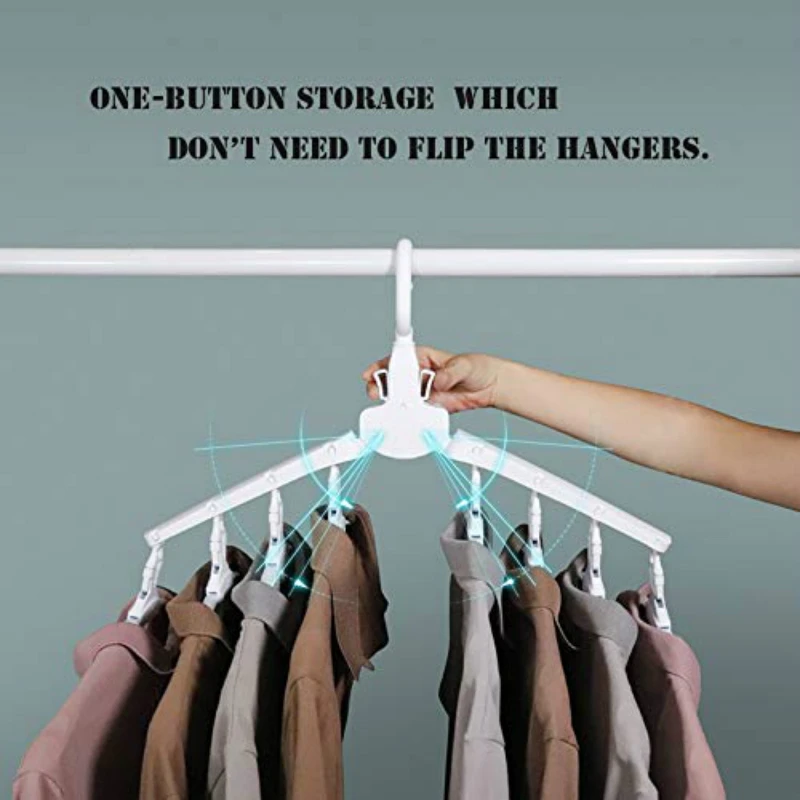 Rotate Anti-Skid Folding Hanger Plastic Drying Rack Magic Clothes Hangers Space Saver Organizer Multi Functional Clothes Hangers