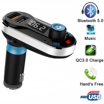 

Hot Car Bluetooth Handsfree Kit Auto MP3 Player FM Transmitter AUX-IN Wireless Car Modulator Radio USB Car Charger QC3.0 Upgrade