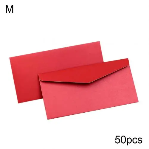 Red M 50 шт конфетных цветов, конверты из переработанной бумаги для рукоделия, поздравительные открытки, скрапбукинг, подарок для букв, бумажные открытки для школы - Цвет: Red M