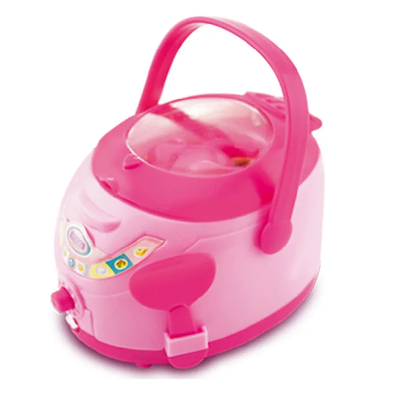 Розовая бытовая техника для детей, игрушка для ролевых игр, тостер, пылесос, плита, Обучающие кухонные игрушки, набор для детей, игрушки для девочек - Цвет: Rice cooker