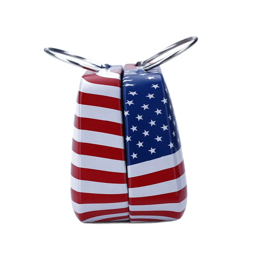 American flag Микро ящики для хранения мини железная банка железная коробка мини прямоугольная железная жестяная бижутерия брелок для сладостей - Цвет: American flag