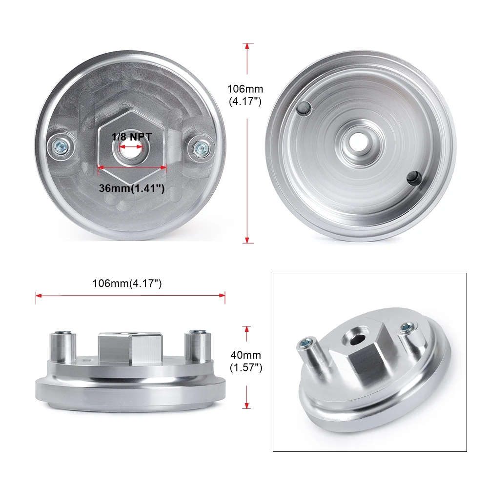 Aluminum Cap Cover Oil Pressure Temperature Adapter Filter Housing For BMW 4 Cylinder Models 520i 525i, E36 325i E46 M3