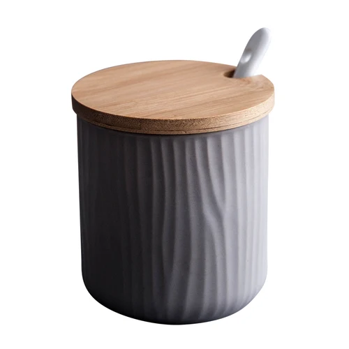 GREY 1PC Керамический горшок для приправ, креативная бутылка для хранения, Скандинавская Бытовая коробка для приправ, емкость для соли, кухонные принадлежности, комбинированный набор - Цвет: GREY 1PC