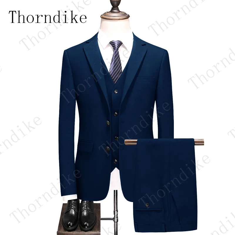 Thorndike Terno Masculino, мужской костюм со штанами, новейший дизайн, официальная деловая Мужская рабочая одежда, мужские смокинги для ужина, мужской костюм - Цвет: suit 14