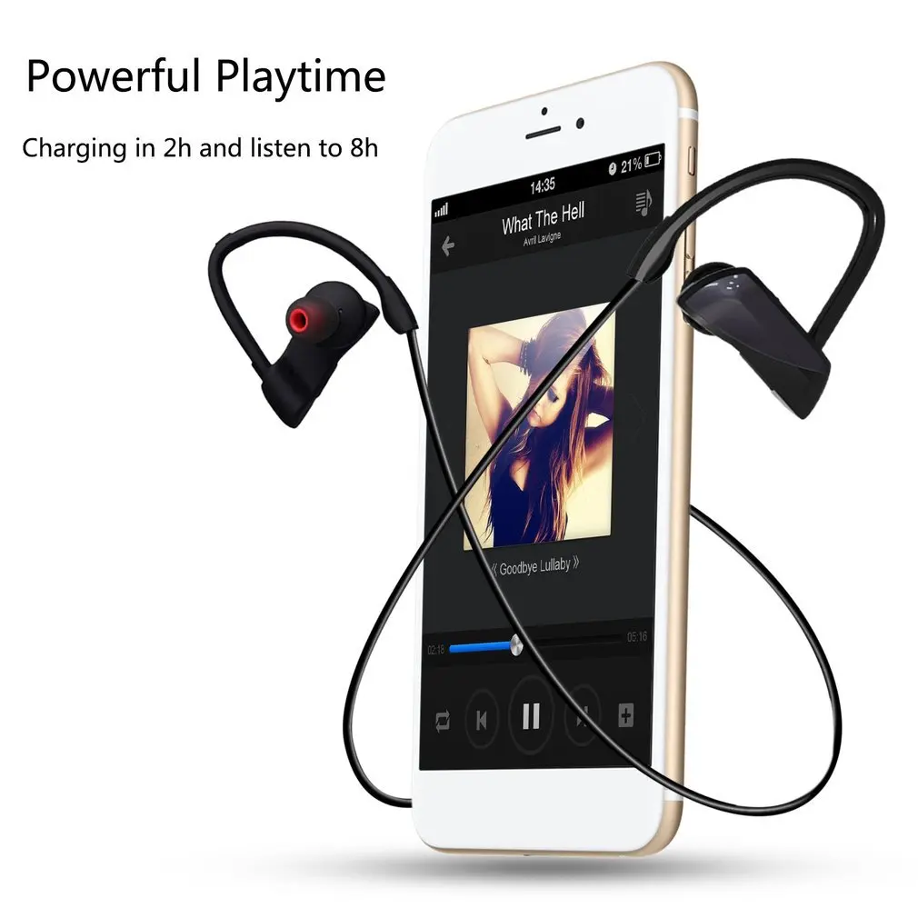 Черный шейный ремешок беспроводные наушники Bluetooth спортивные наушники-вкладыши с защитой от пота наушники с шумоподавлением