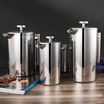

1000ML Double Layers 304 Stainless Steel French Press Pot American Style Coffee Maker Insulated Coffee Tea Maker Pot