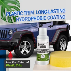 Revestimento plástico do renovador 50/20ml hgkj 24 para o reparo de borracha plástica do automóvel limpo restauração brilho preto selo iluminar retread