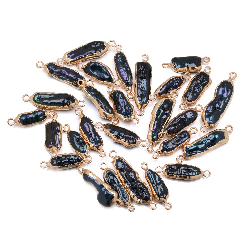 

Natural Freshwater Pearl Pendant irregular Double hole connector Pendants for Jewelry Making DIY Necklaces Accessories 7x30mm