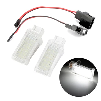 

2Pcs License Plate Light For Volkswagen Touareg Tiguan Eos Passat SUPERB 2016 3V 12V Below No Error LED Door Leg Car Light Hot