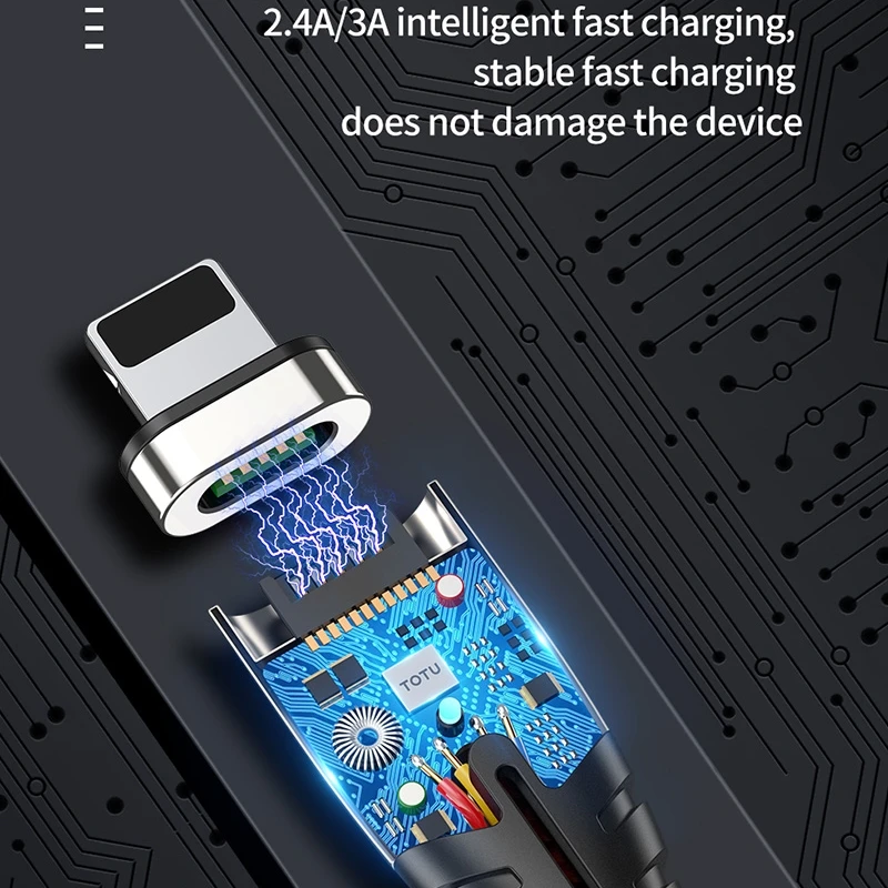 Кабель для зарядки с автоматической адсорбцией TOTUDESIGN BMA-027 Thunder Series Micro USB, длина: 1,2 м