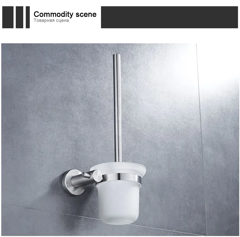 Description Picture 5 of itemToilet Brush Kit Wall Mounted, 304 Stainless Steel Toilet Bowl Brush for Bathroom Toilet Rust Resistance Cleaning Tools