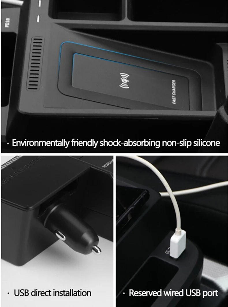 15W Car QI Wireless Charger For Honda CRV Charger 2017-2021 Mobile Phone Tepy-USB-CPD Interface Fast Charging Holder Accessories