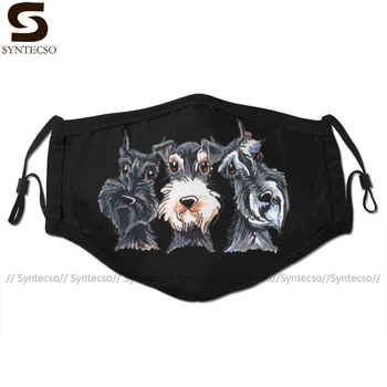 

Mini Schnauzer Mouth Face Mask Schnauzer Lover Facial Mask Kawai Funny with 2 Filters for Adult