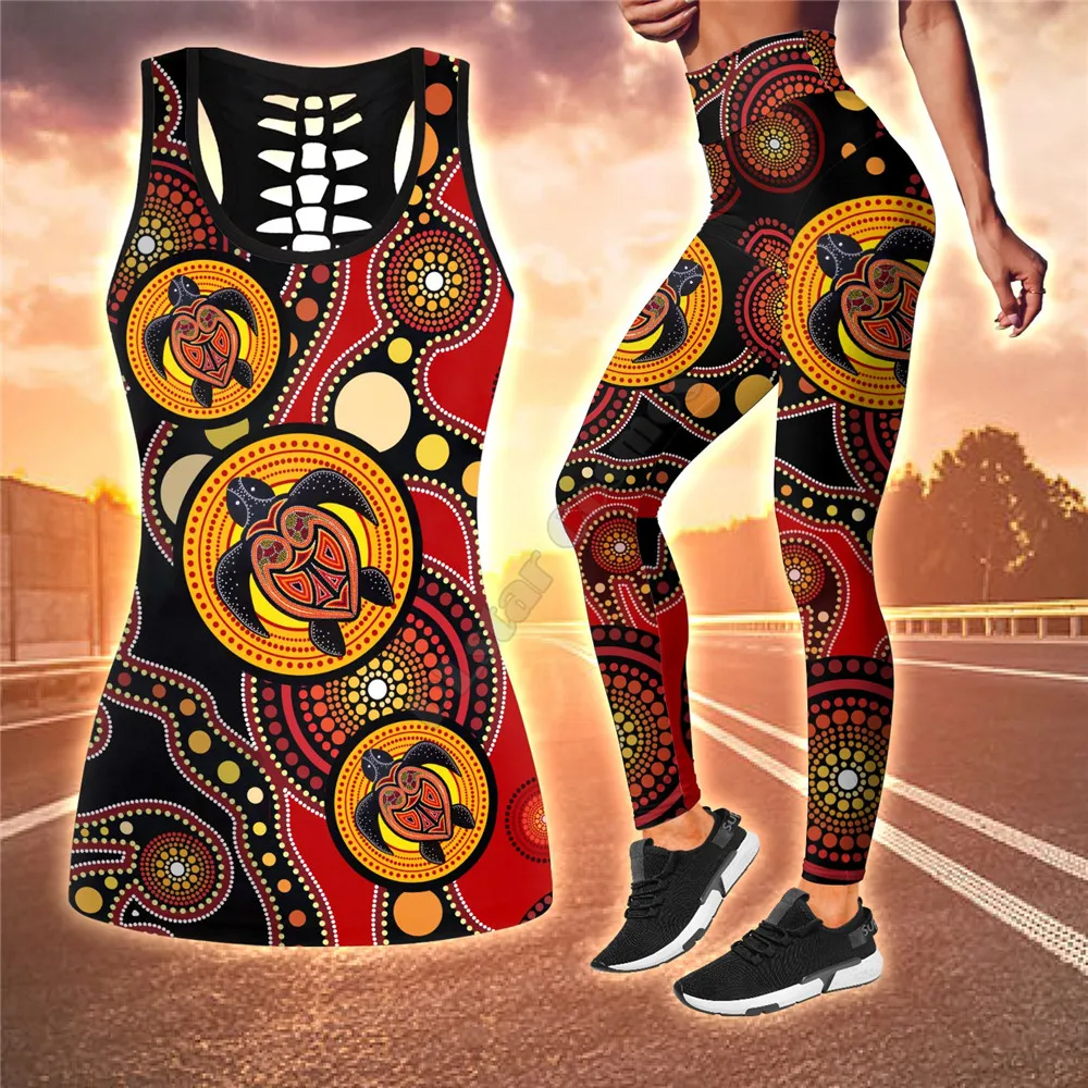 Aboriginal Australia Indigenous Painting Art Combo Legging Tank Suit Yoga  Fitness Soft Legging Summer Women For Girl 02 - AliExpress