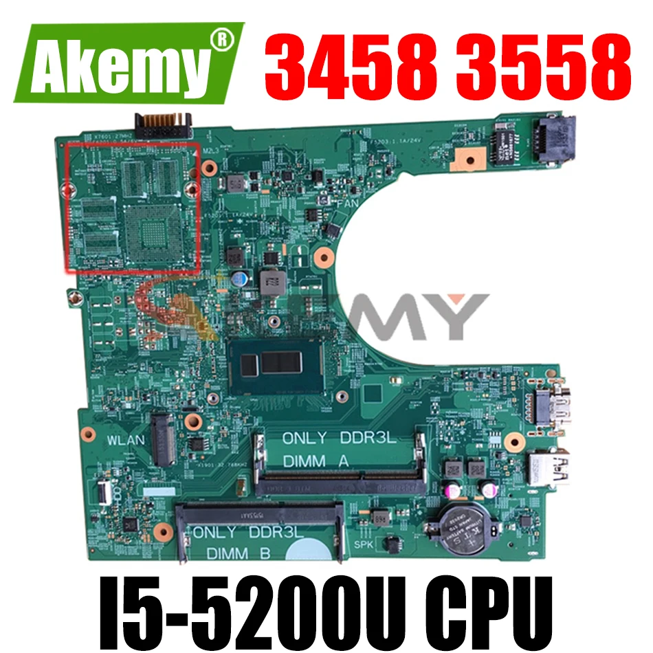 Для DELL Inspiron 15 3458 3558 I5-5200U Материнская плата ноутбука CN-0MHDT2 0MHDT2 Ирис HSW/BDW 14216-1 для SR23Y