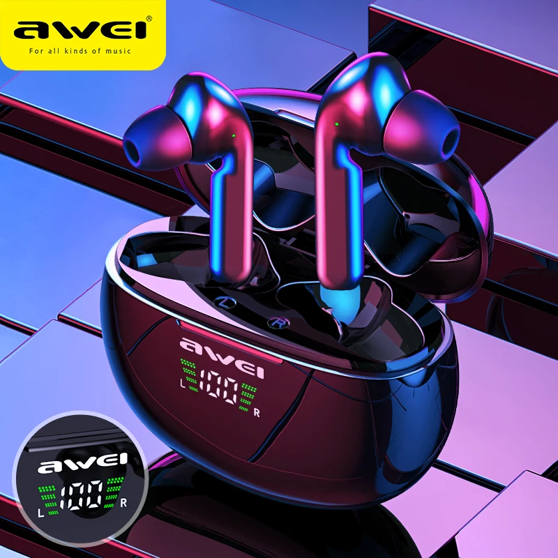 

AWEI T15 TWS Bluetooth 5.0 Earphones Wireless Earphone Touch Control Sport headset Earbuds buds For phone iPhone 11 Xiaomi Hoco