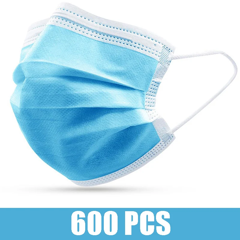 600/500/400/300/200/100/10 Uds desechable no tejido de tela máscaras Anti-contaminación máscara Facial 3 capas de cara máscara de la boca