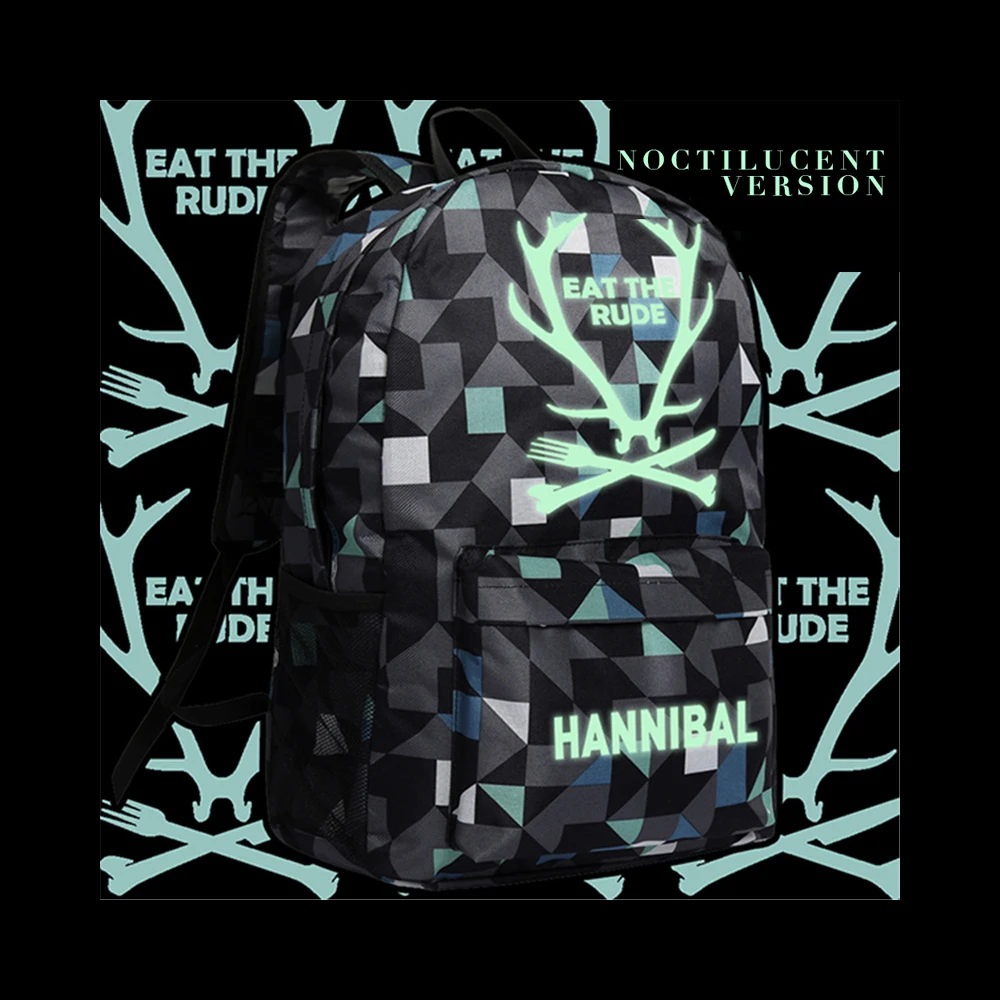 

MeanCat Men Luminous Shoulder Bag Sope Opera Hannibal Theme Backpack