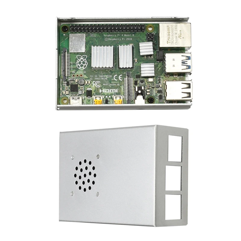 PPYY-чехол для Raspberry Pi 4, металлический чехол из алюминиевого сплава для Raspberry Pi 4 охлаждающий вентилятор радиаторы
