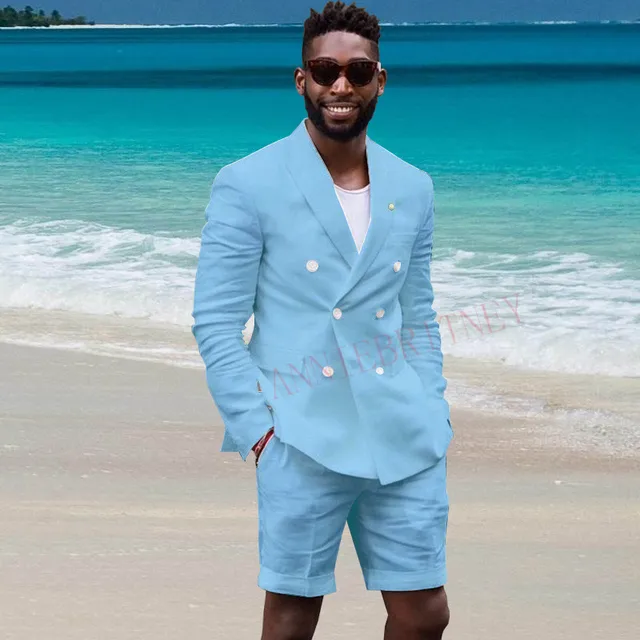 Beach wedding suit shorts Clearance