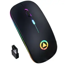 Rato sem fio 2.4ghz rgb recarregável mouse sem fio computador silencioso mause led backlit ergonômico gaming mouse para computador portátil