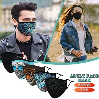 

Can Put Filter Funny Printed Face Breathable Adjustable Mask Adult PM2.5 Protect Mouth Mask Washable Reusable Masks Mascarillas