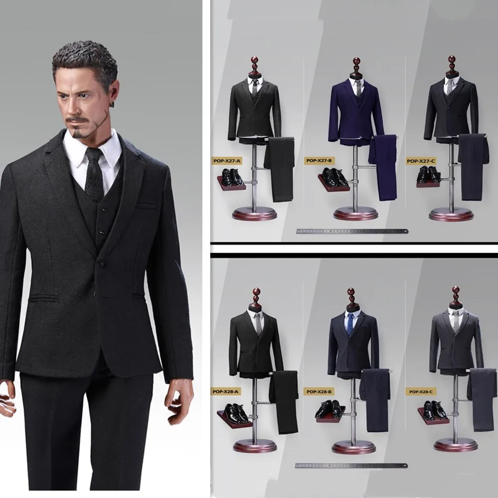 1/6 масштабный джентльменский костюм, набор POPTOYS X28 X27, улучшенный дизайн, мужская одежда в западном стиле, костюм с регулировкой, 12 дюймов, мужская фигура